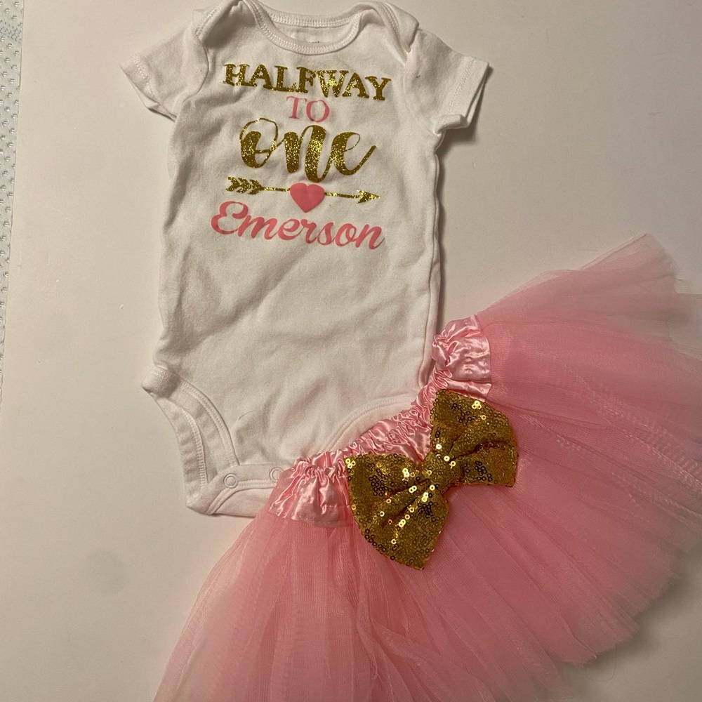 Halfway to One Onesie and Tutu Set EMERSON 6M